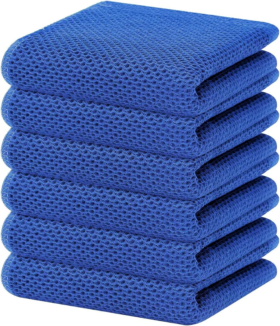Homaxy 100% Cotton Waffle Weave Kitchen Dish Towels, Ultra Soft Absorbent Quick Drying Cleaning