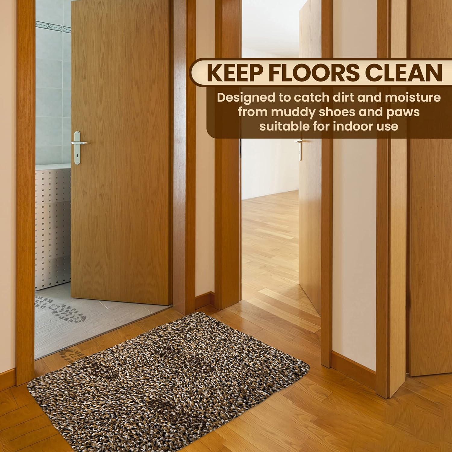 Premium Microfiber Indoor Door Mat – 36"x60" Washable Entry Mat, Non-Slip, Waterproof Backing