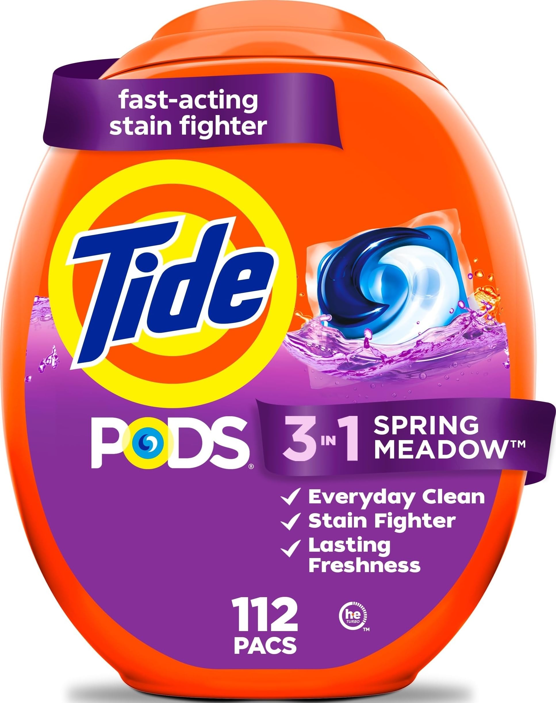 Tide PODS laundry detergent pacs, Color Protector, 112 Count, Spring Meadow Scent