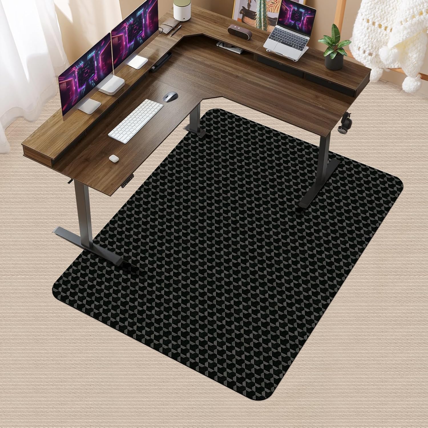 Vicwe Office Chair Mat for Carpet, 48" x 40"Anti-Slip Waterproof Floor Protector Desk Chair Mat for