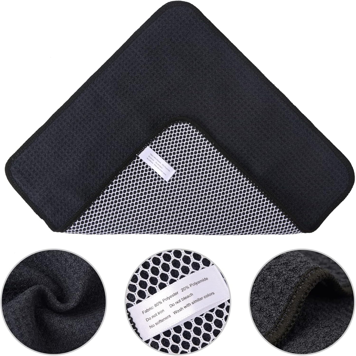 KinHwa Kitchen Washcloths for Dishes Absorbent Microfiber Dish Cloths Quick Dry Dish Rags with Poly