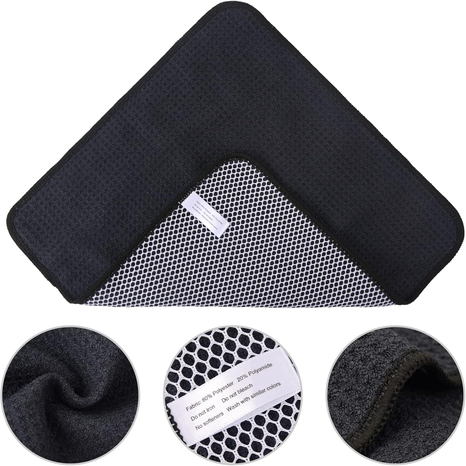 KinHwa Kitchen Washcloths for Dishes Absorbent Microfiber Dish Cloths Quick Dry Dish Rags with Poly