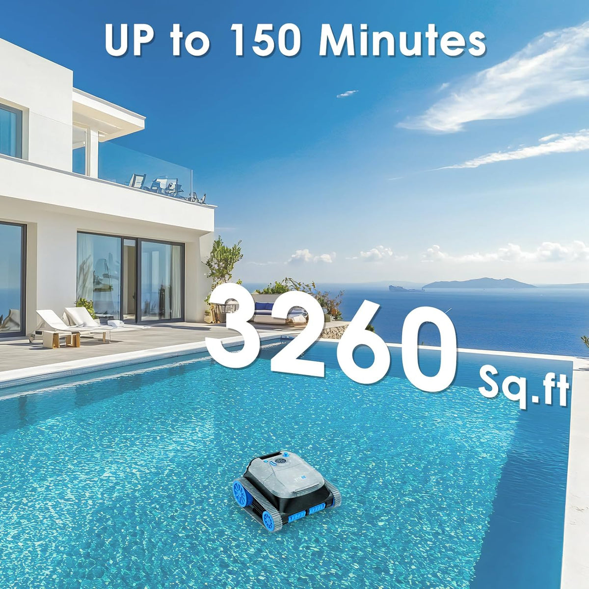 NIXBOT QP5 Robotic Pool Cleaner, Cordless Pool Vacuum for Inground Pools, Dual-Motor Turbine