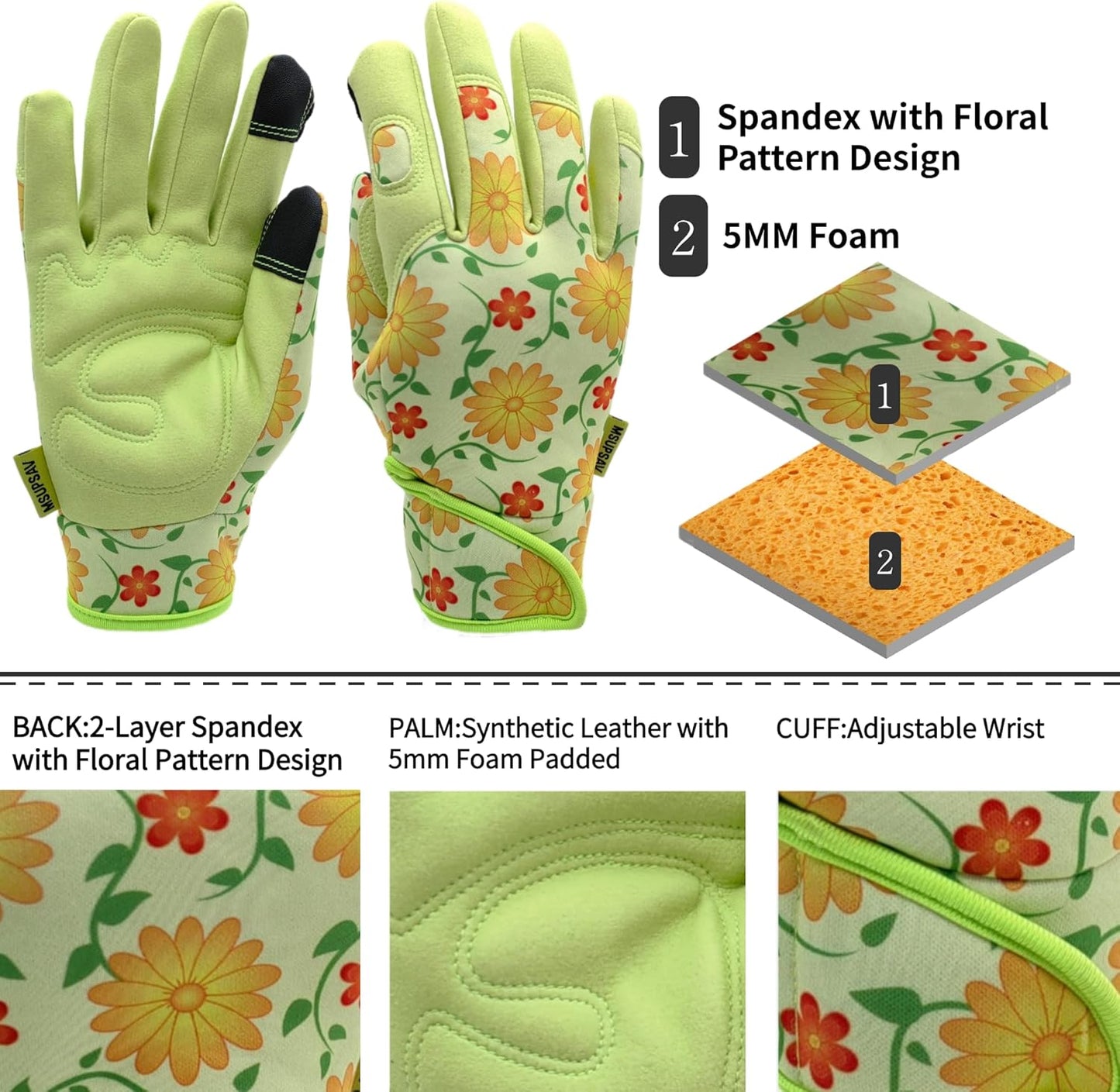 Thorn Proof&Puncture Resistant Gardening Gloves with Grip,Garden Gloves for Women, Leather Work