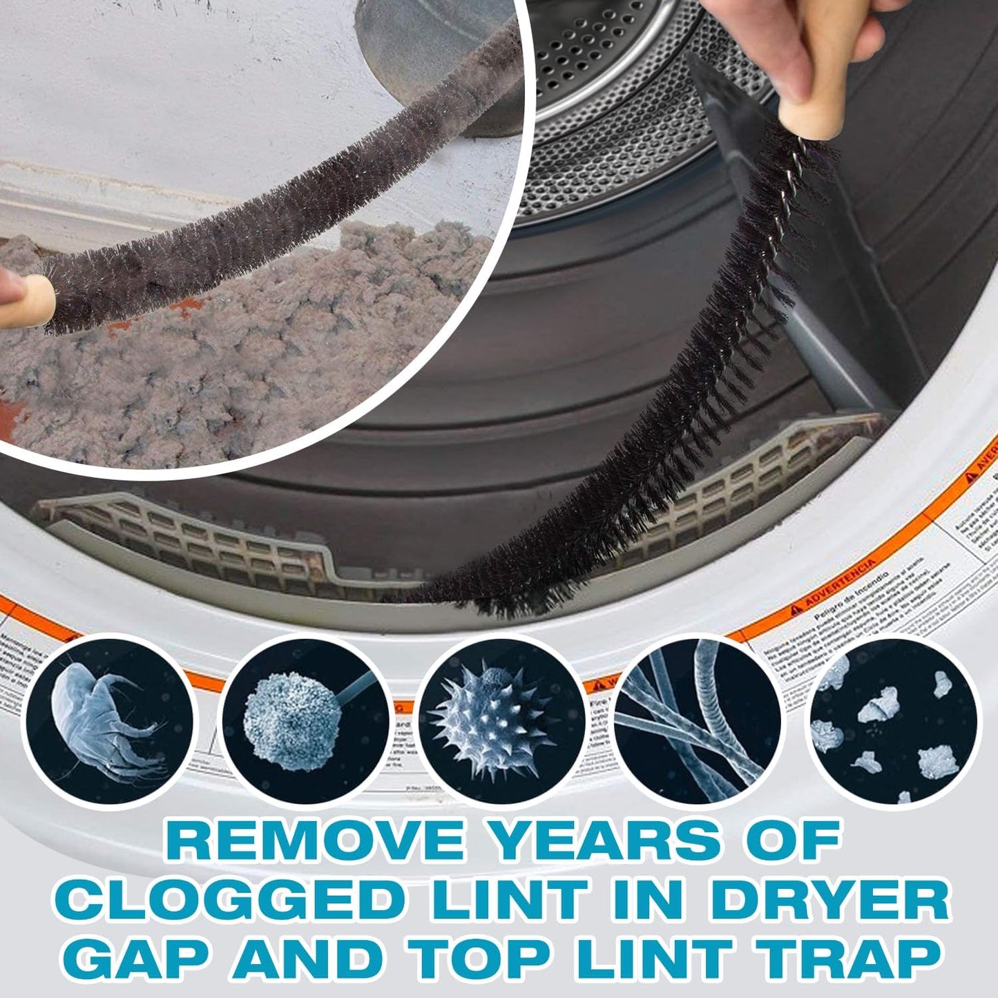 Sealegend 15-Piece 25-Feet Dryer Vent Cleaner Kit, Dryer Cleaning Tools, Omnidirectional Dryer Lint