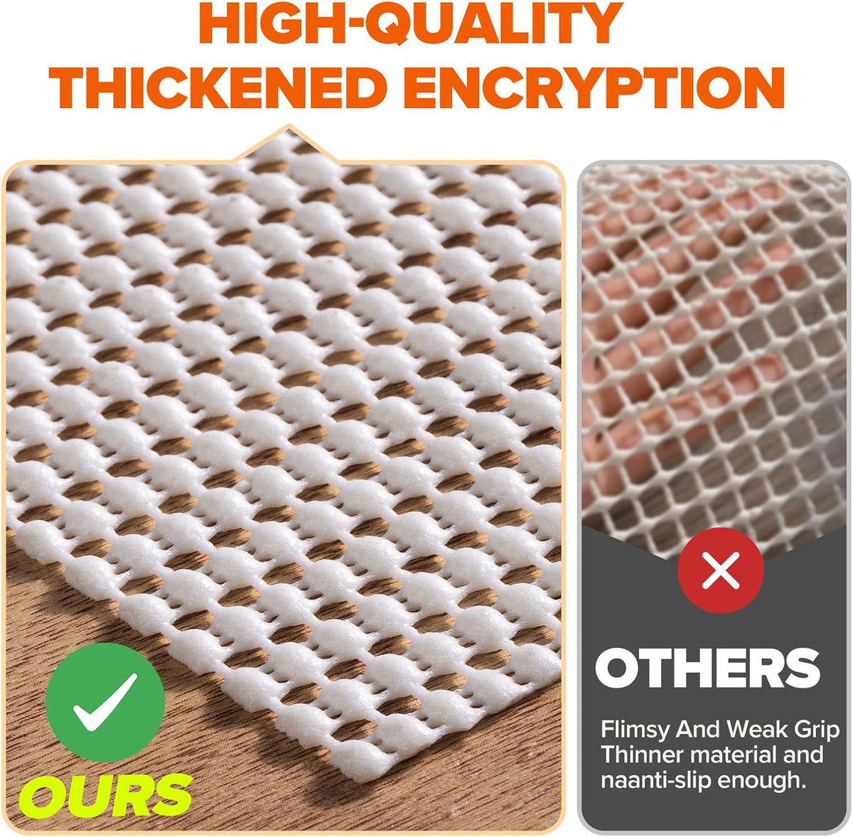 Non-Slip Rug Pad Gripper 7x10 Feet, Anti Skid Mat for Under Area Rugs, Keeps Rugs in Position and