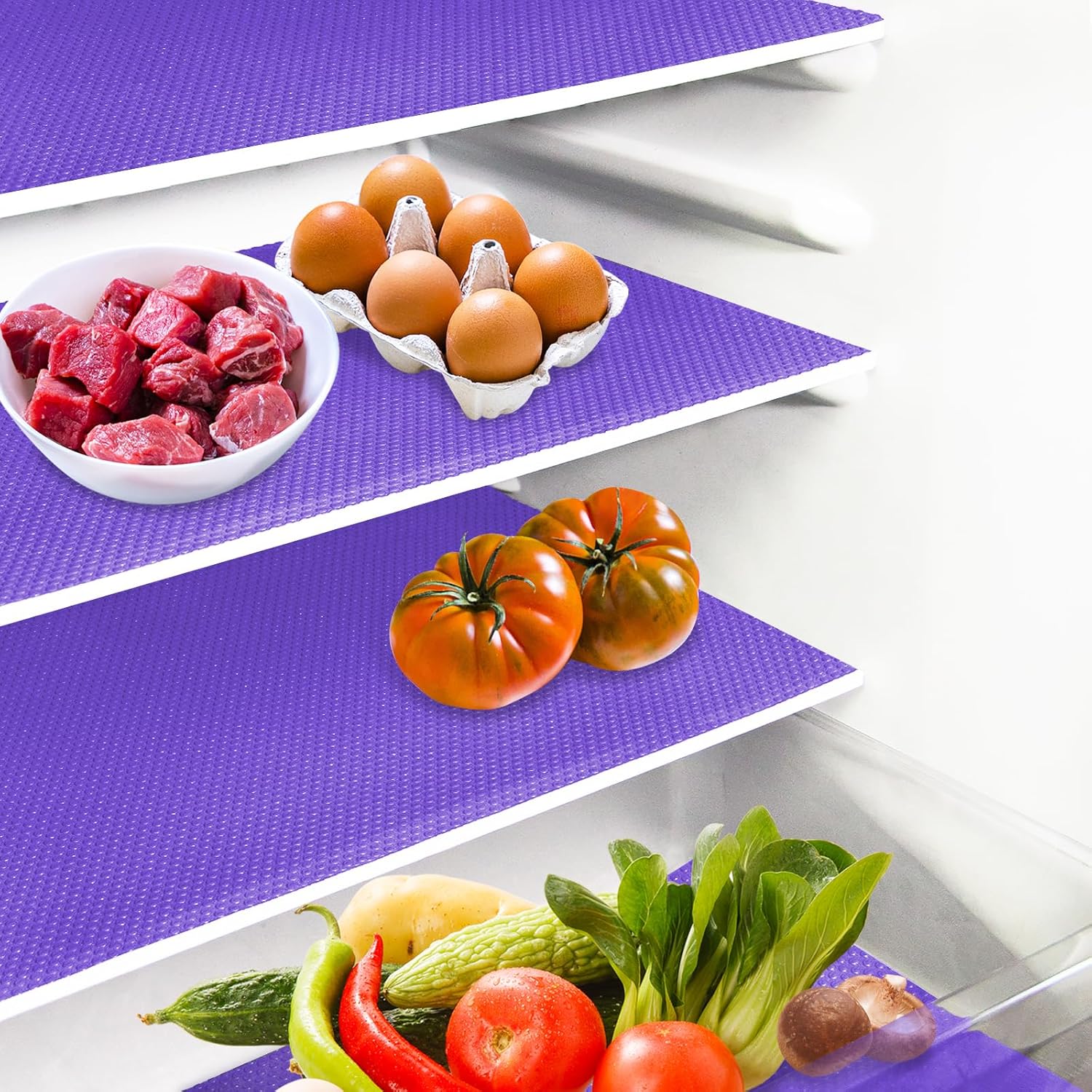 Daixer 20Pcs Refrigerator Liners, Washable Fridge Liner Shelf Mats Refrigerator Pads for Cupboard