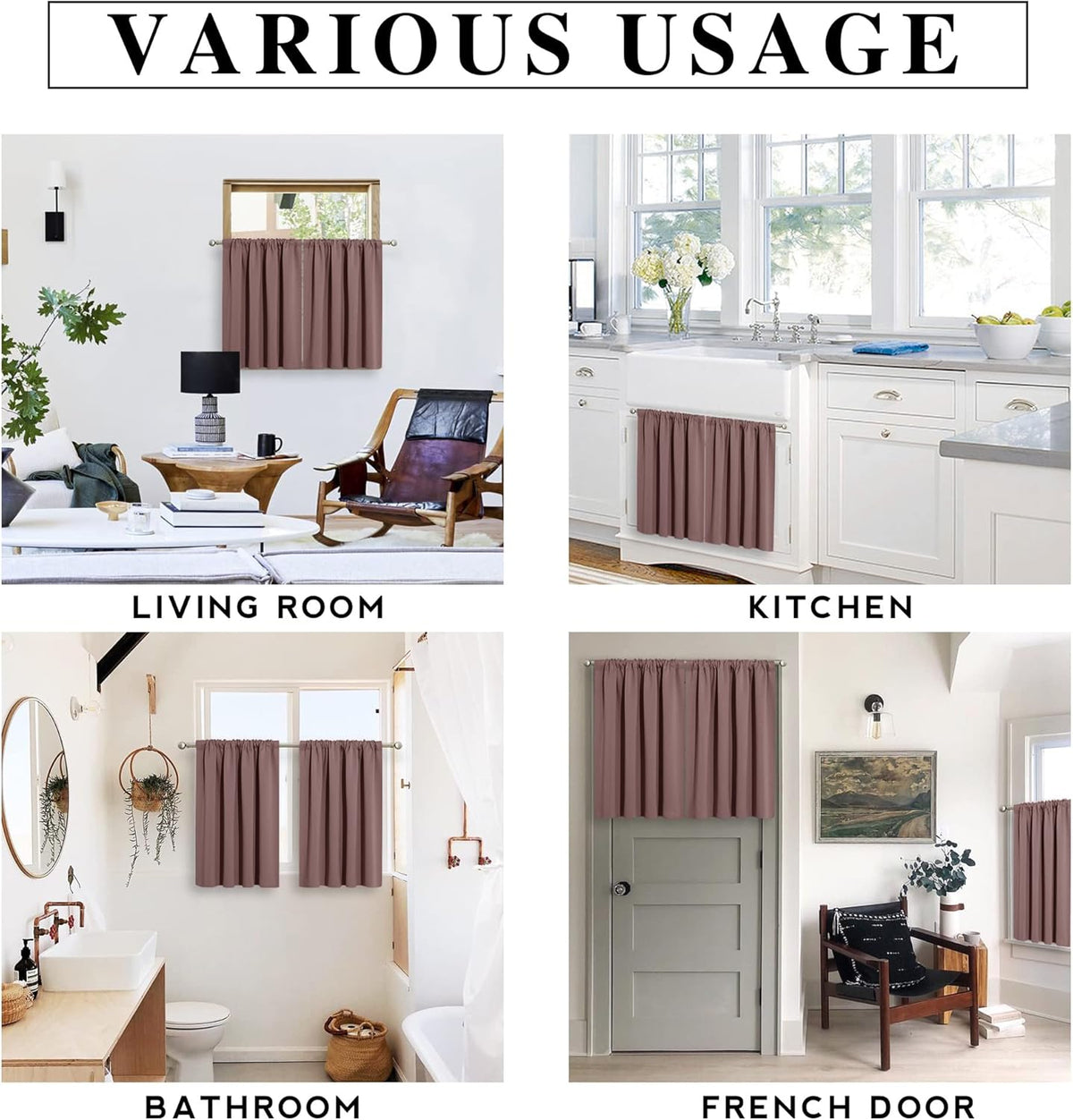 RYB HOME Small Curtains Blackout - Privacy Energy Efficiency Mini Curtains for Kids Bedroom RV