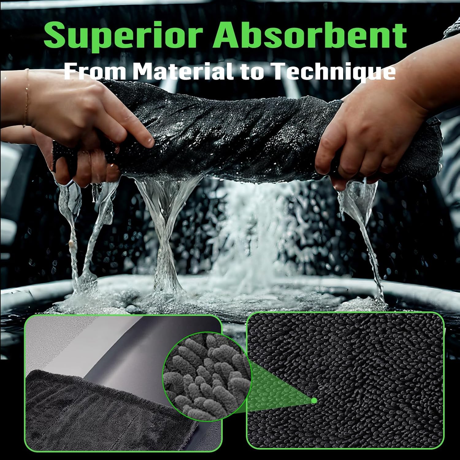 Shiny Bath Wipes Shower Cleaning Cloths, Premium Car Drying Towel | Ultra Absorbent Twisted-Loop