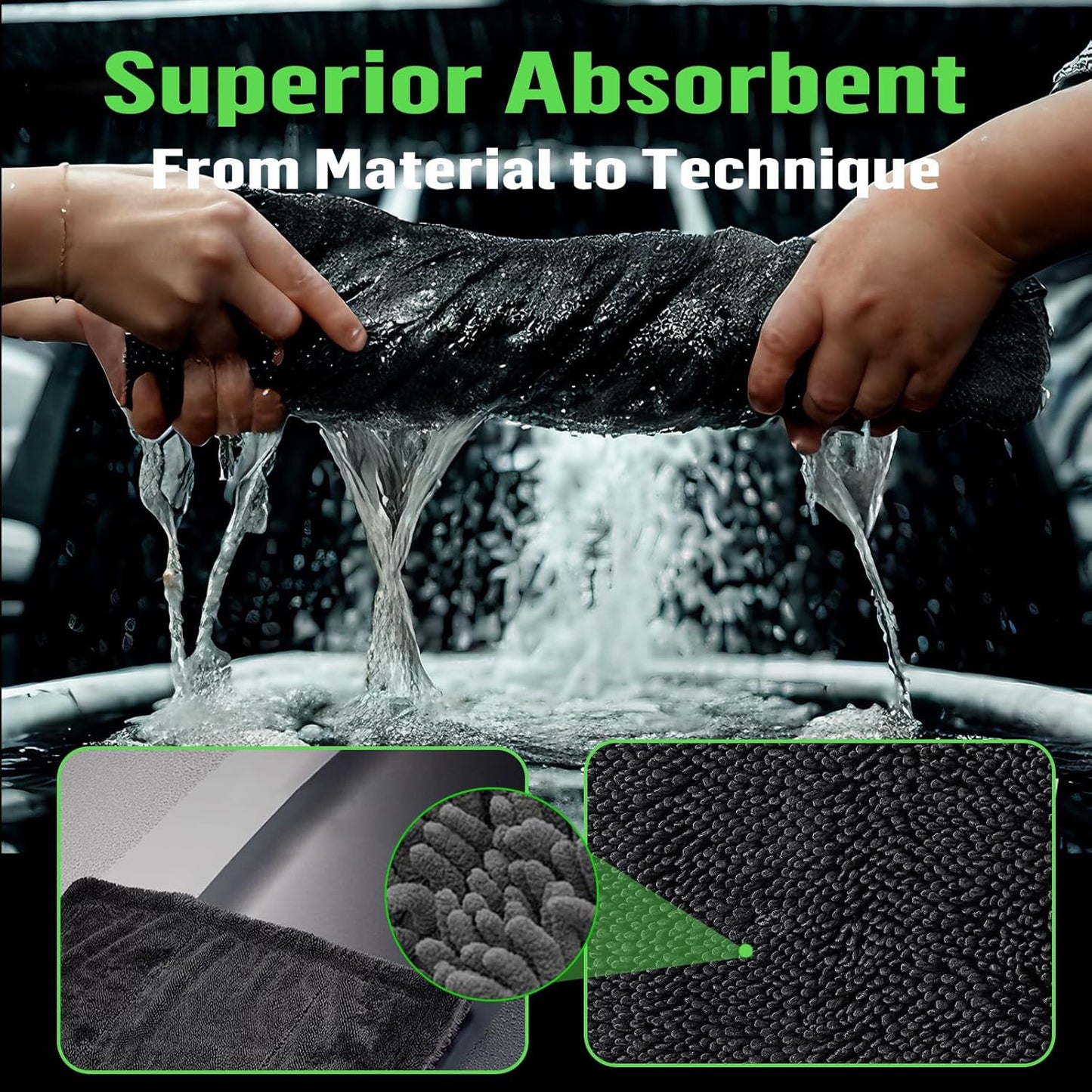 Shiny Bath Wipes Shower Cleaning Cloths, Premium Car Drying Towel | Ultra Absorbent Twisted-Loop