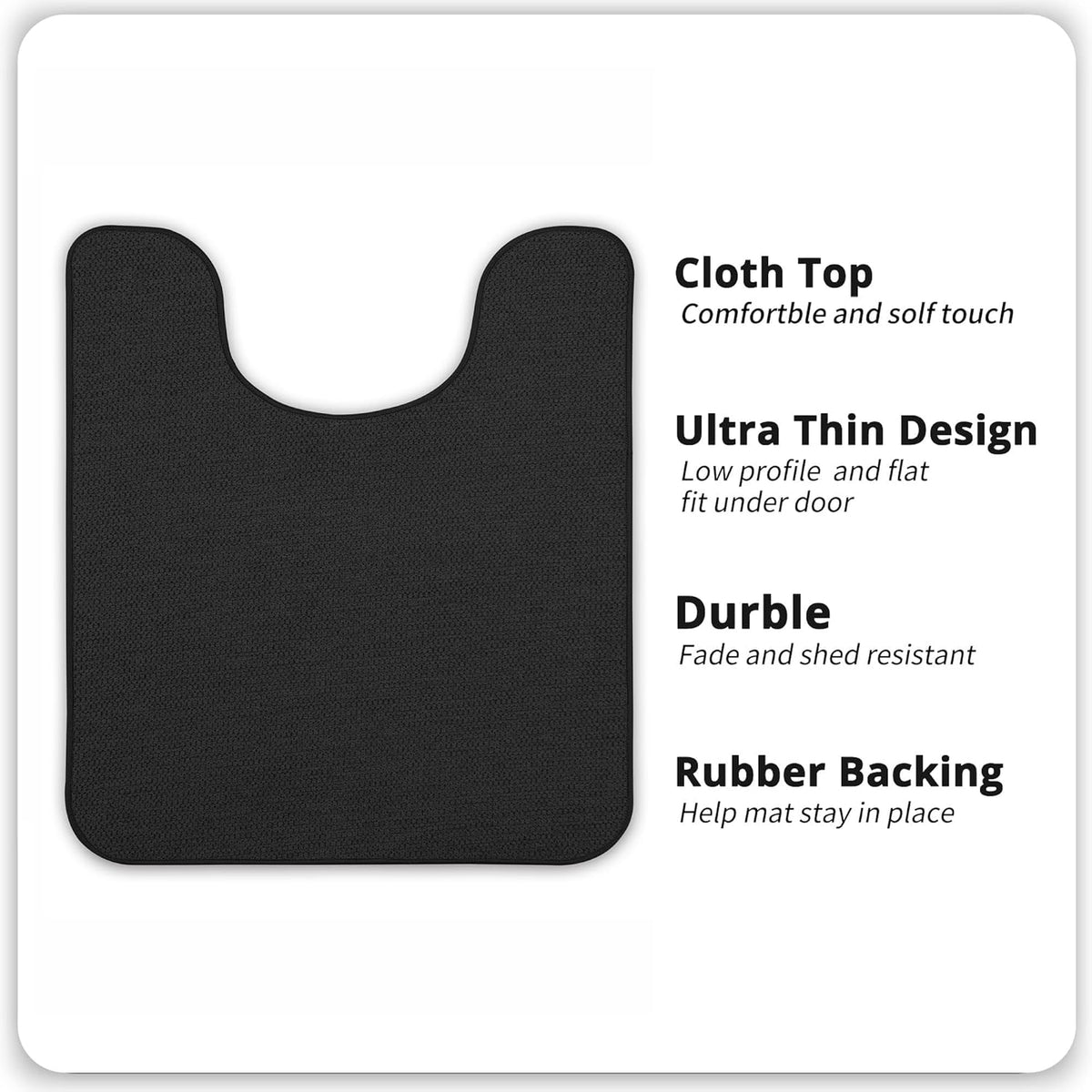 Toilet Rugs U Shaped Bathroom Rug,Machine Washable Non Slip Quick Dry Super Absorbent Ultra Thin