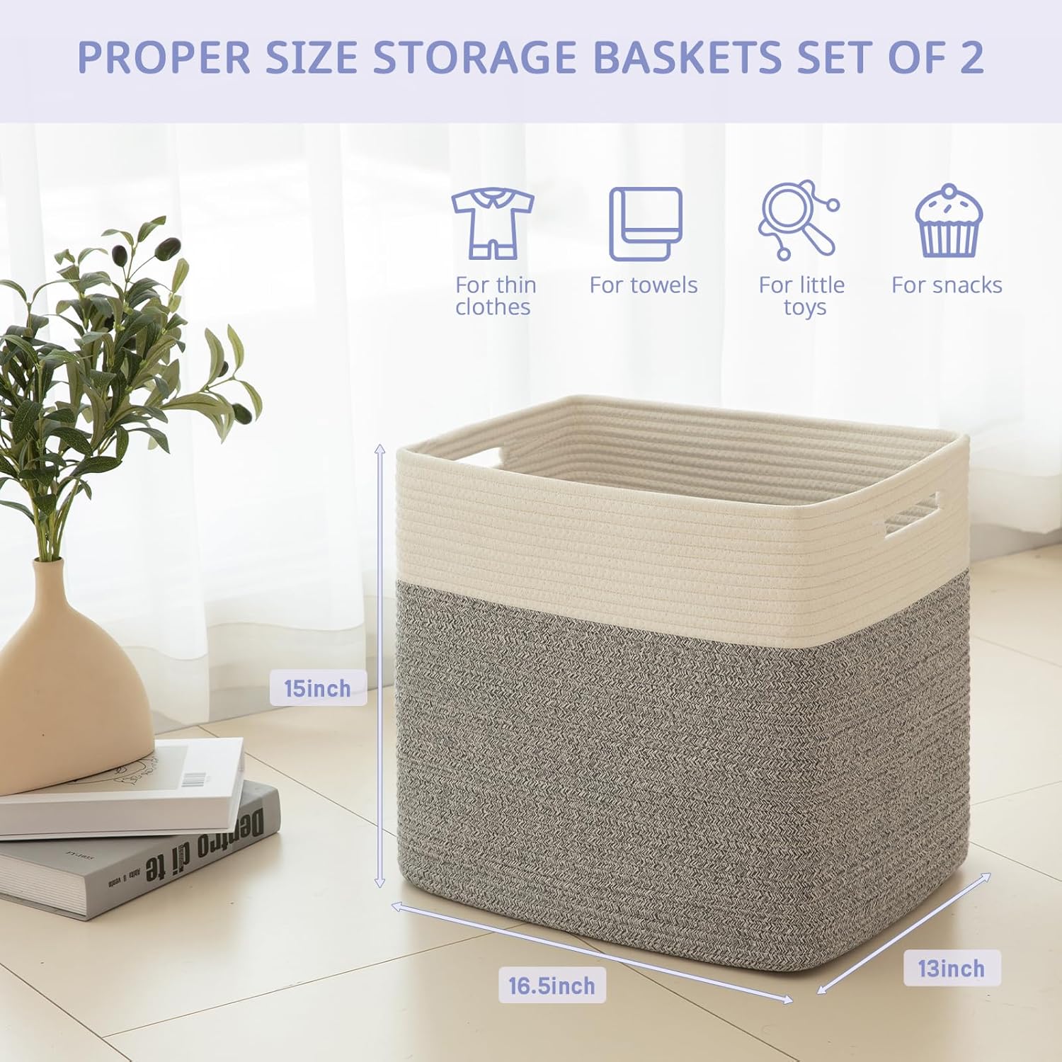 OIAHOMY Storage baskets for Shelf, Toy Storage Basket, Large Collapsible Storage Bins, Blanket