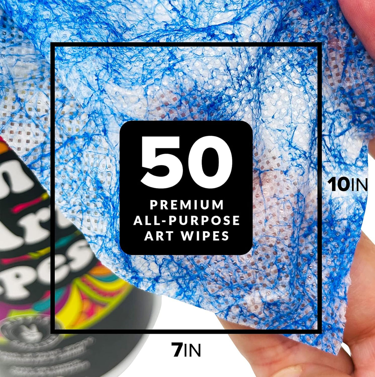 Paint and Art Wipes, Heavy-Duty Cleaner for Paint, Epoxy, Glue, Latex & Acrylic Stains, 1 Pack (50