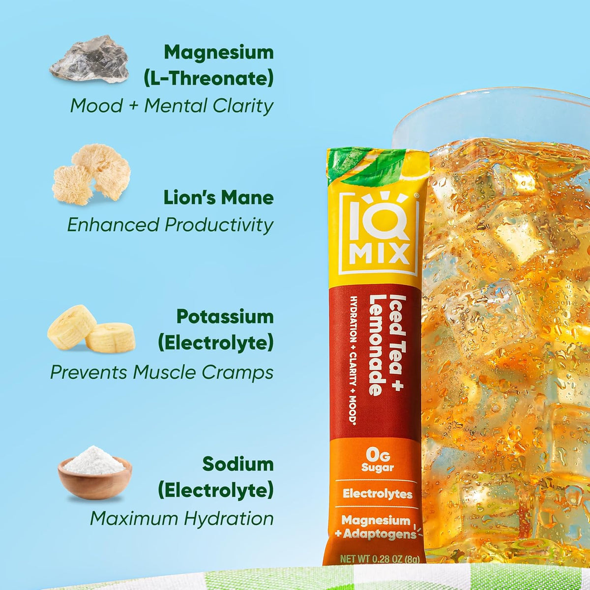 IQMIX Hydration Electrolyte Powder – 4-in-1 Formula for Hydration, Mental Clarity, Mood and