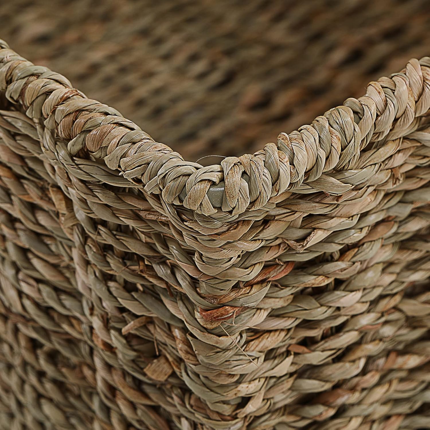 HOONEX Wicker Storage Baskets for Organizing, Decorative Woven Seagrass Baskets for Storage with