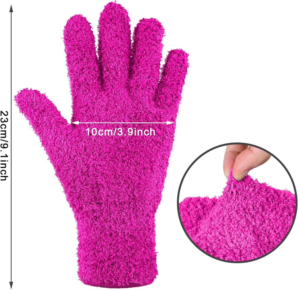 Bencailor 6 Pairs Microfiber Dusting Gloves, Dusting Cleaning Gloves Microfiber Gloves for Plants