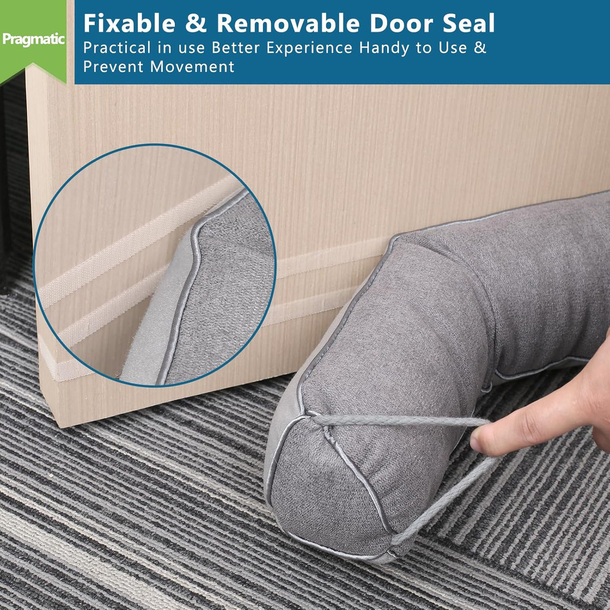 Triangular Under Door Draft Stopper 38 inch Heavy Duty Door Draft Blocker Bottom Door Seal Noise