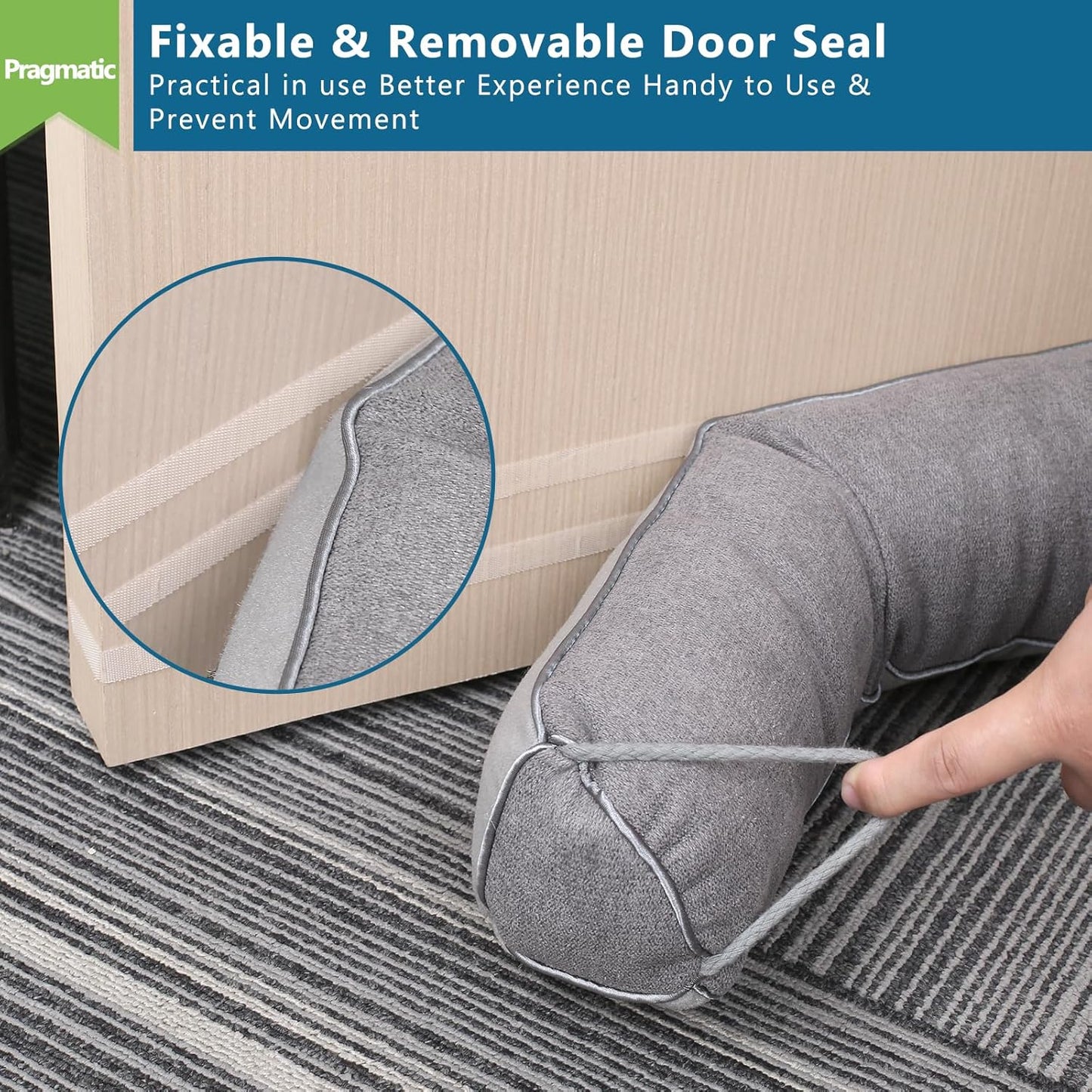 Triangular Under Door Draft Stopper 32 inch Heavy Duty Door Draft Blocker Bottom Door Seal Noise