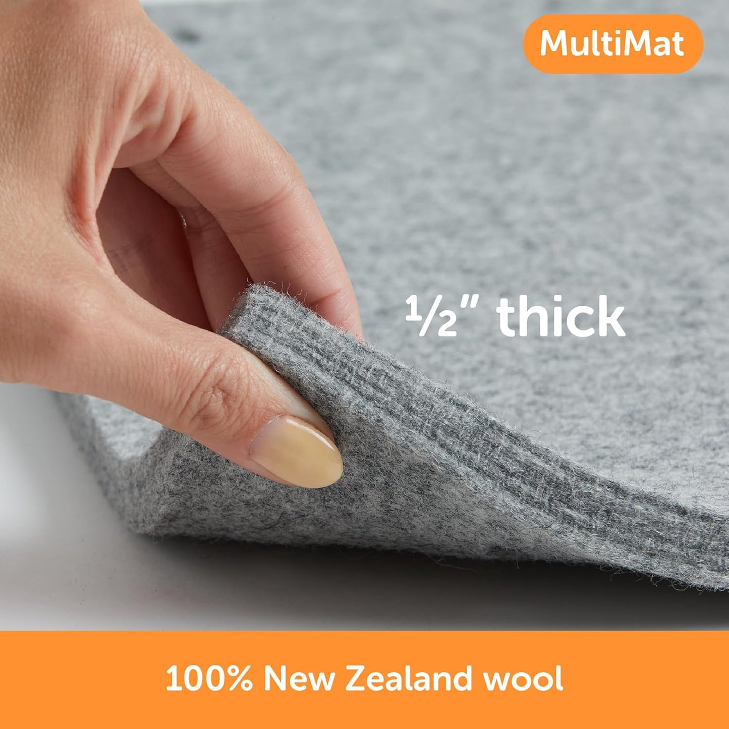oliso MultiMat Wool Pressing Pad – 100% New Zealand Wool, 14" x 14", ½" Thick – Ideal for Quilting