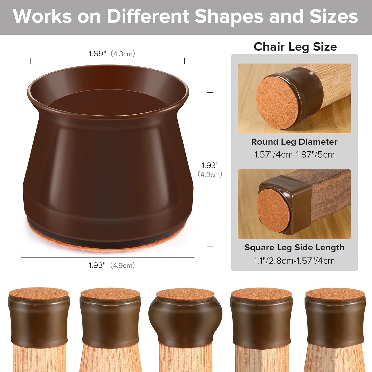 24PCS Upgraded Silicone Chair Leg Floor Protectors for Hardwood Floors, Furniture Sliders for Chair