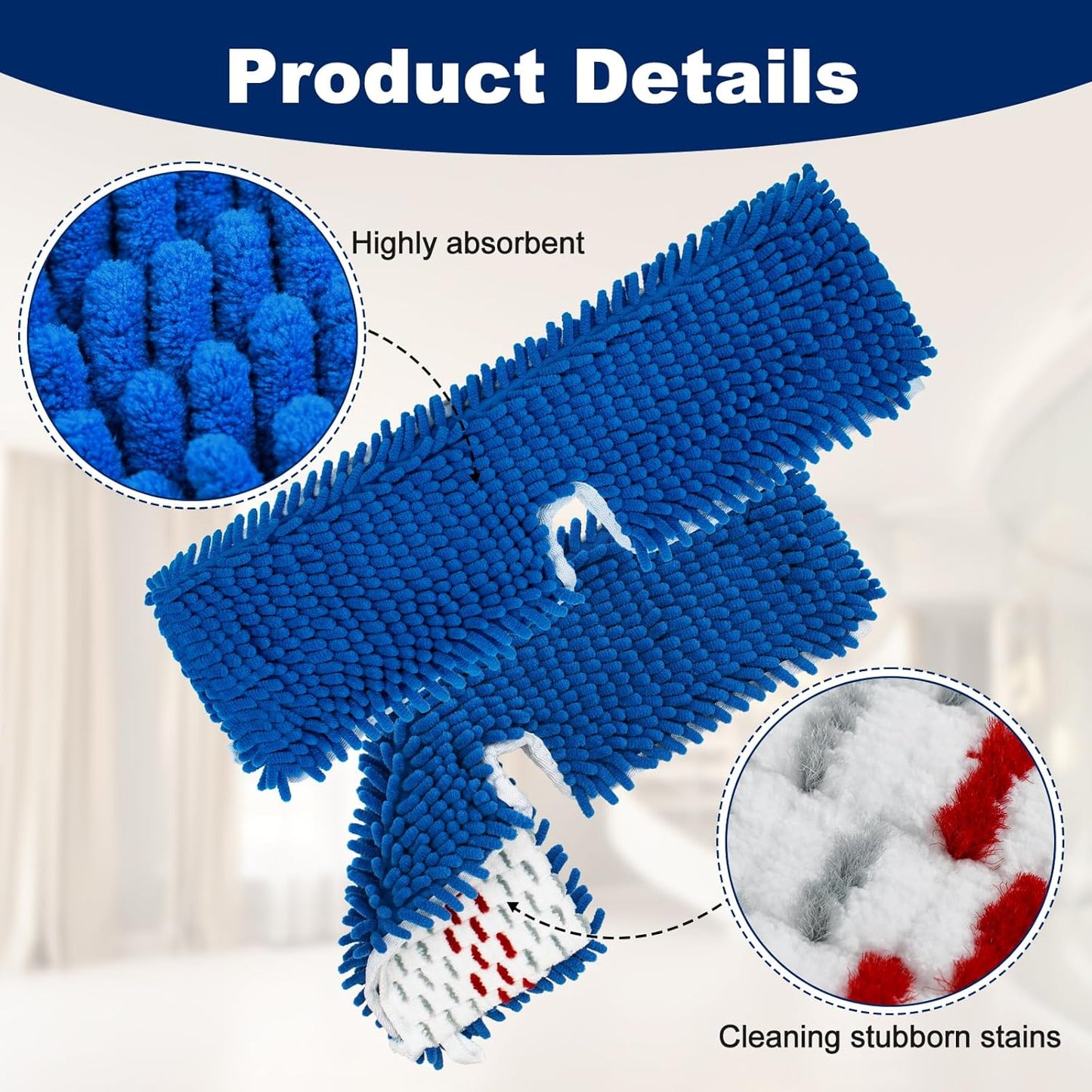 4 Pack Mop Replace Head for Ocedar Hardwood Floor'n More 3-Action Flip Mop,Mop Heads Replacements