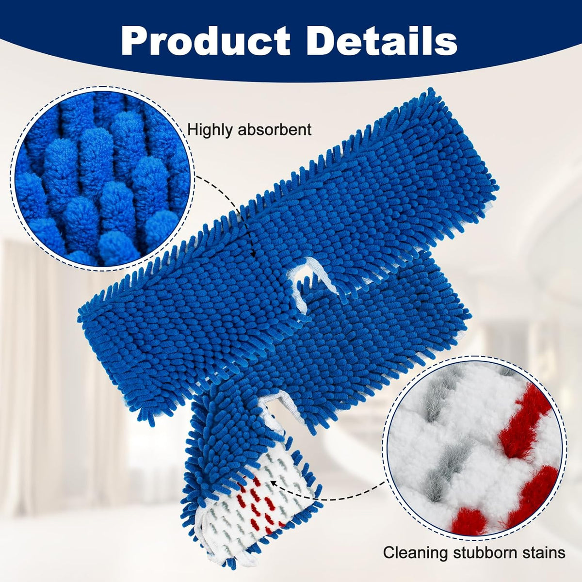 4 Pack Mop Replace Head for Ocedar Hardwood Floor'n More 3-Action Flip Mop,Mop Heads Replacements