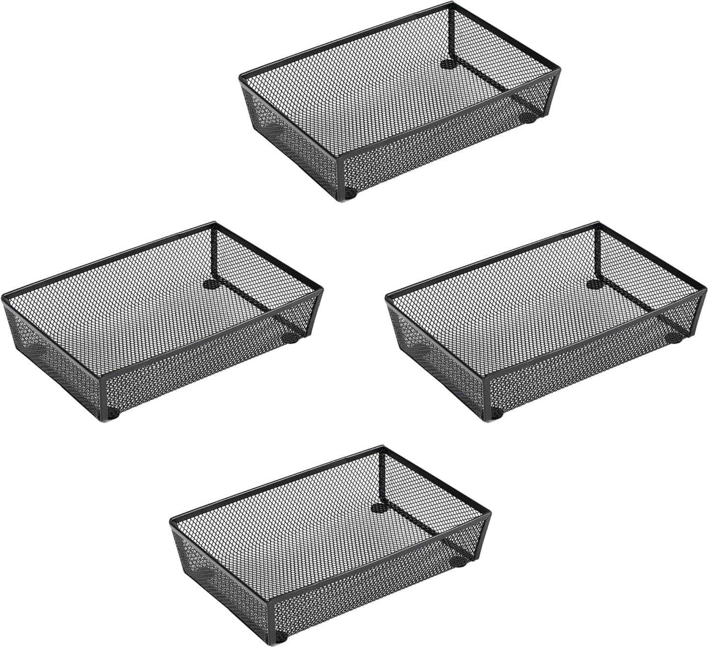 BYCY Silverware Drawer Organizer, Mesh Utensil Organizer for Kitchen Storage, Black Steel Metal