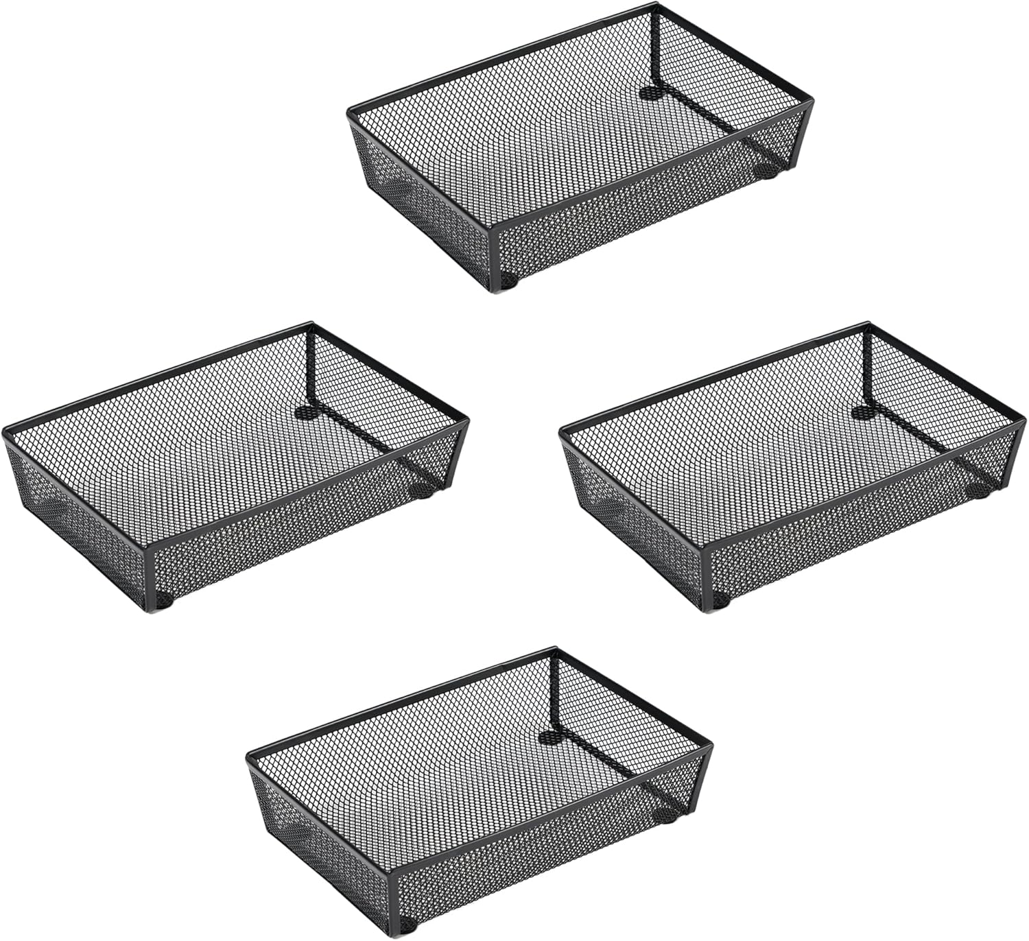 BYCY Silverware Drawer Organizer, Mesh Utensil Organizer for Kitchen Storage, Black Steel Metal