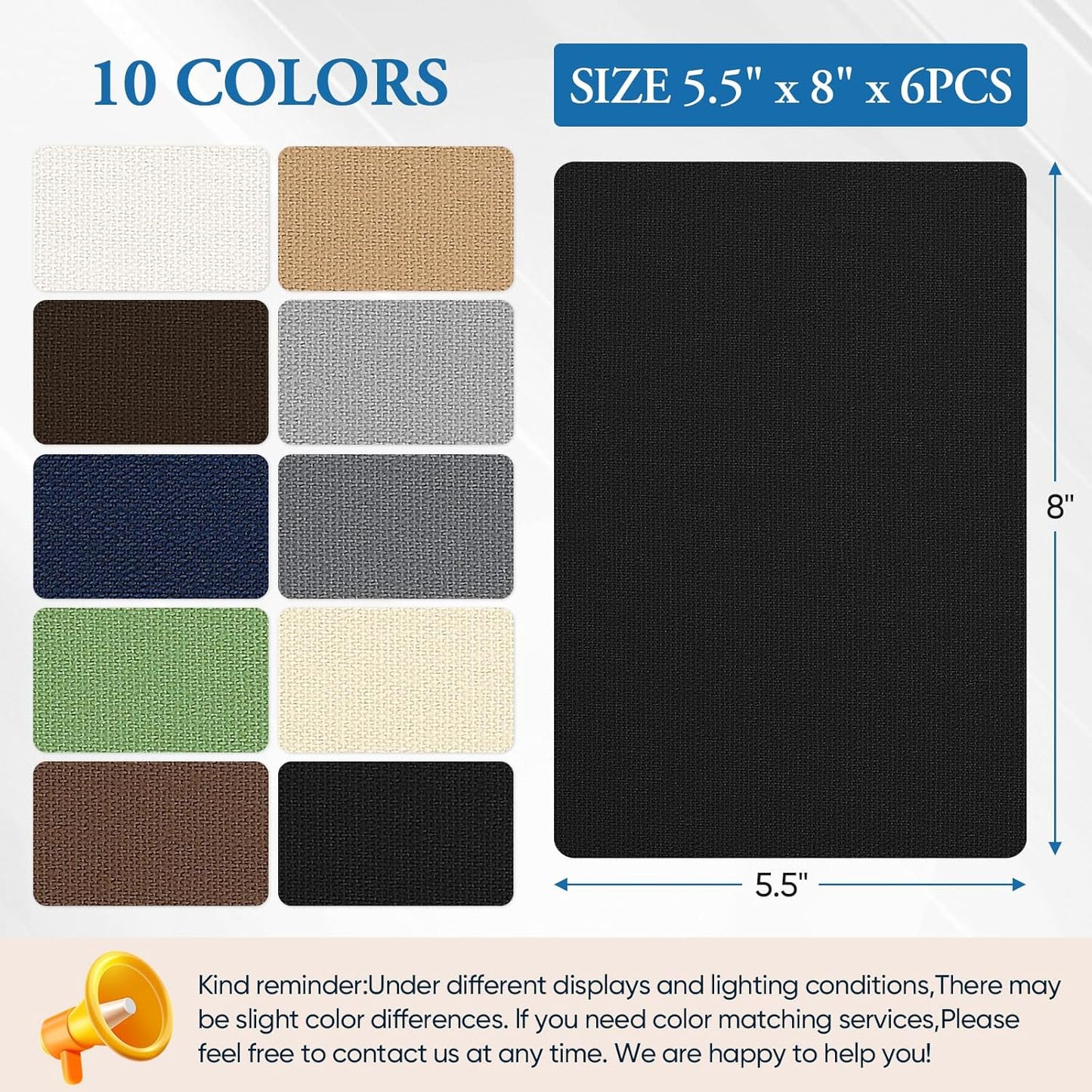 Canvas Repair Patch 5.5 x 8 Inches 6Pcs Self-Adhesive Waterproof Canvas Patch Kit for Repairing