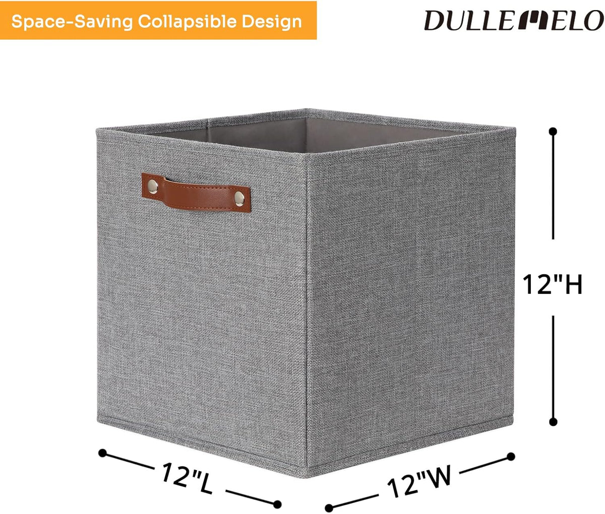 DULLEMELO Fabric Storage Cubes,12 inch Cube Stroage Bins for Empty Gift Basket,Toys Nursery Clothes