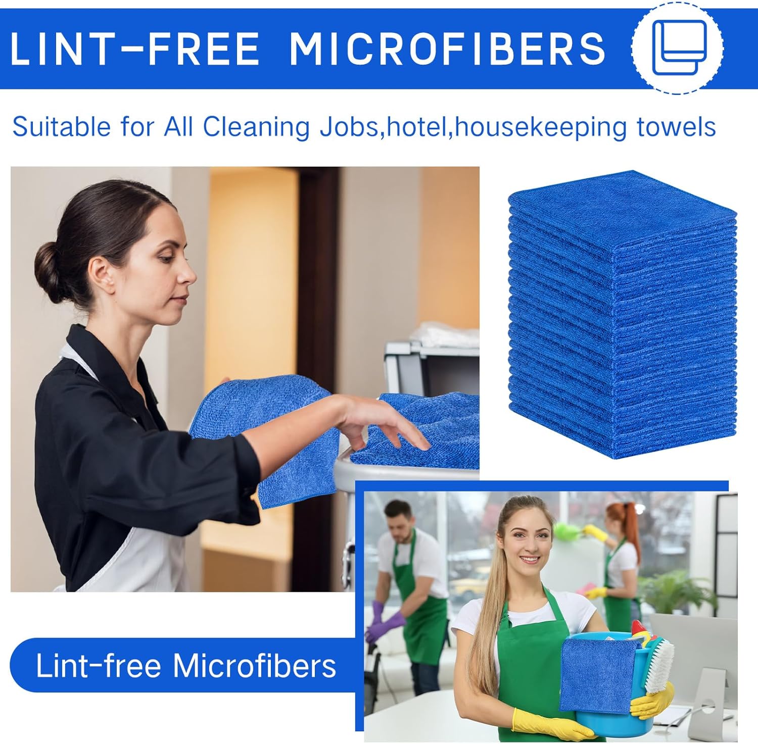 200 Pieces Microfiber Cleaning Cloths Bulk Absorbent Microfiber Towels Reusable Lint-Free Streak