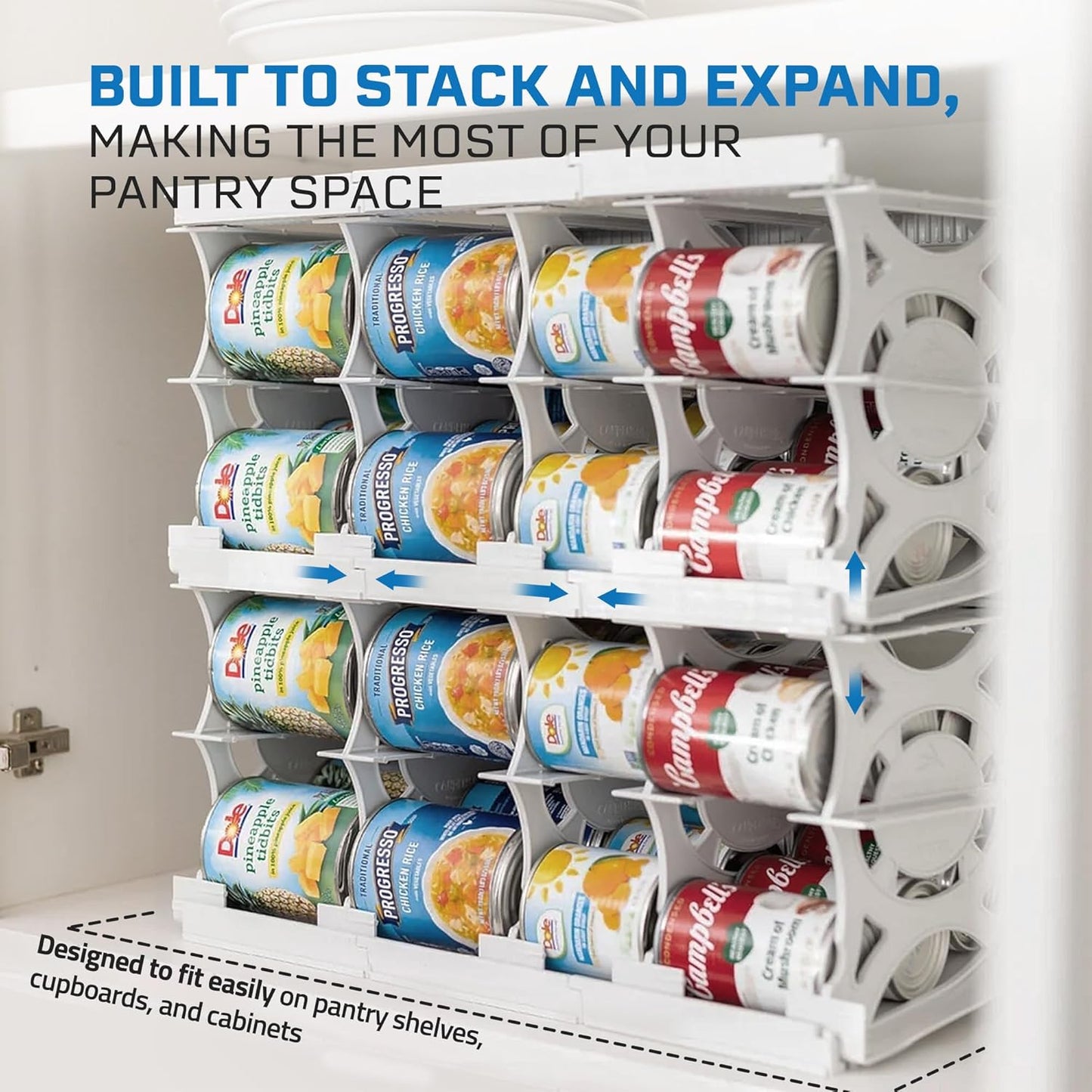 Shelf Reliance Cansolidator Cupboard - 1-Pack Can Organizer for Pantry, Stackable Soda Can Storage
