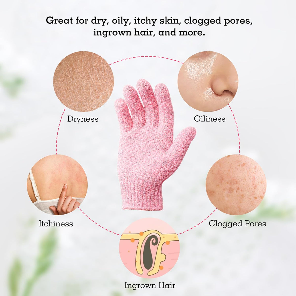 Evridwear Exfoliating Gloves for Shower, 100% Nylon Thick Soft Medium Heavy Bathing Gloves Dead