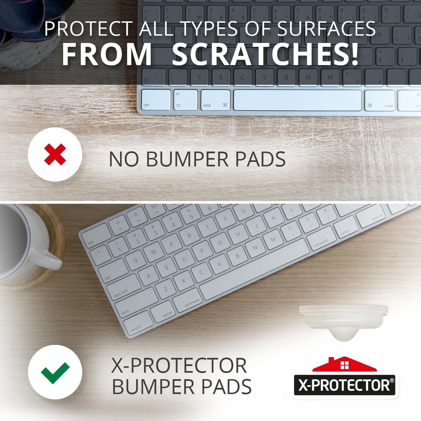 X-Protector Cabinet Door Bumpers 128 PCS – 1/2" Silicone Clear Bumpers – Ideal Cabinet Bumpers