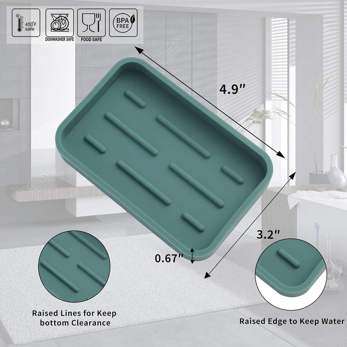 Silicone Kitchen Sink Organizer Tray for Multiple Usage,Easy Clean Sponges Holder for Kitchen
