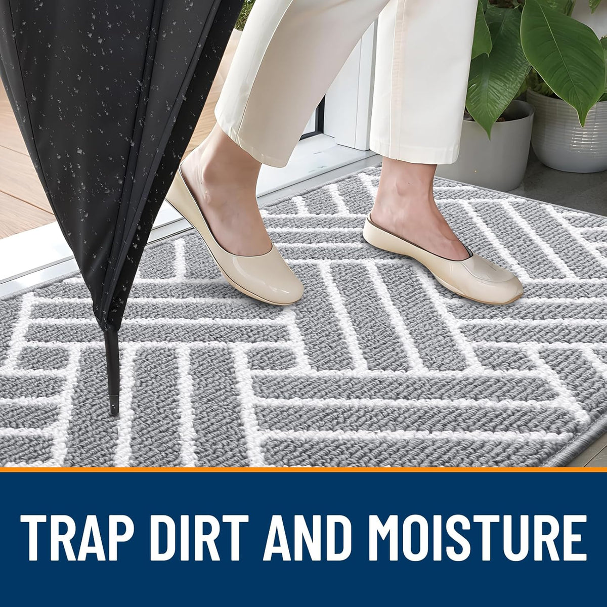 OLANLY Indoor Door Mat, 32x20 Inch, Dirt Resistant and Absorbent, Non-Slip Rubber Backing Floor