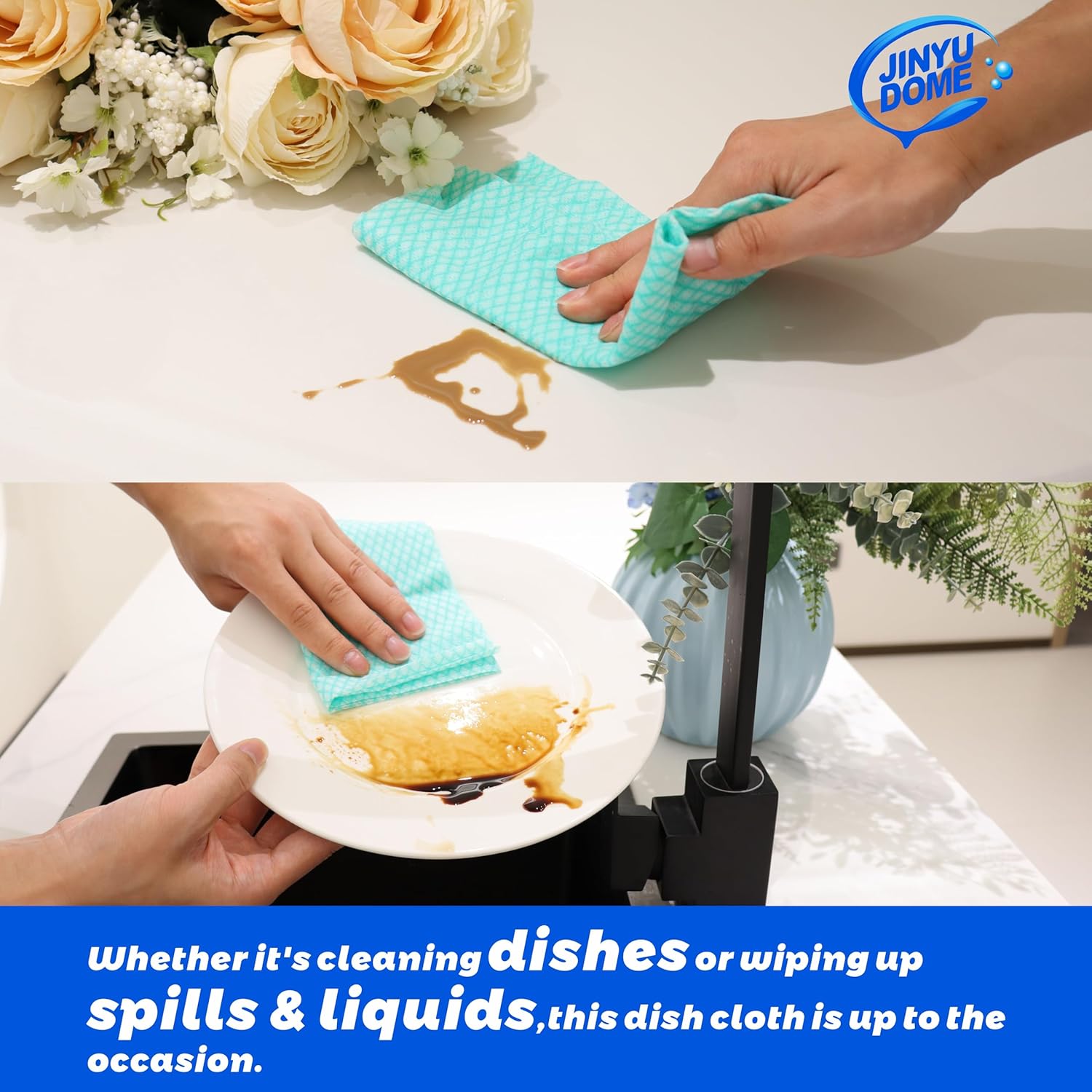 Reusable Kitchen Cleaning Cloths Dish Towels Dish Cloth Handi Wipe Reusable Cloths for Kitchen