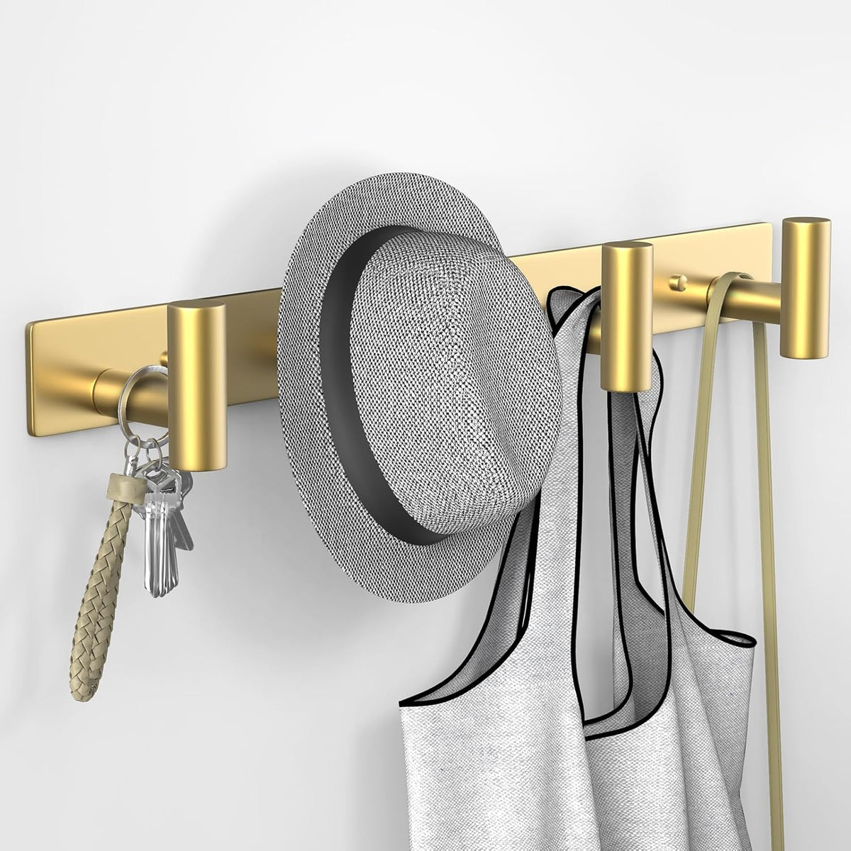 VAEHOLD Hat and Coat Wall Mount Rack - Hooks for Robes, Bags, Keys, and Towels - Bathroom Towel