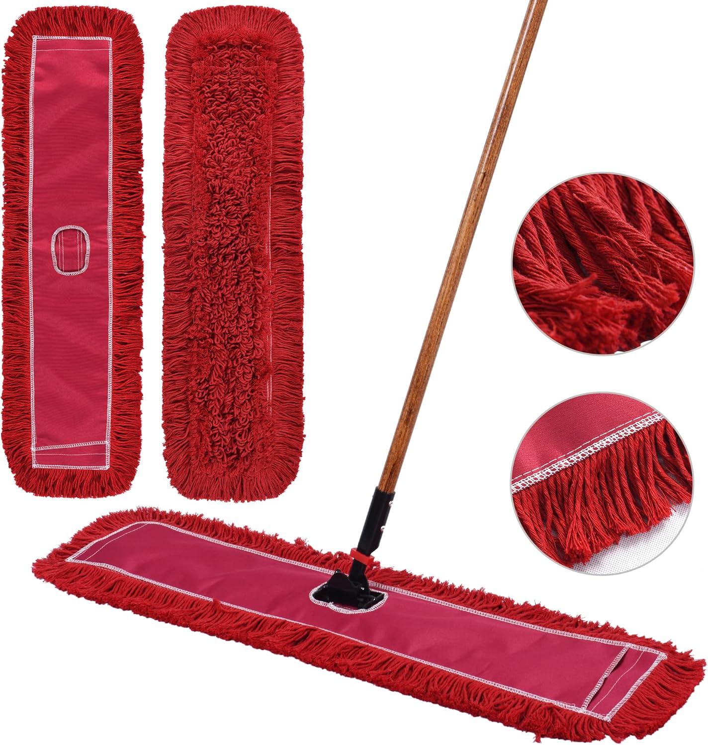 Matthew Cleaning 36'' Industrial Strength Cotton Dust Mop Refill Washable Replacement Heads for