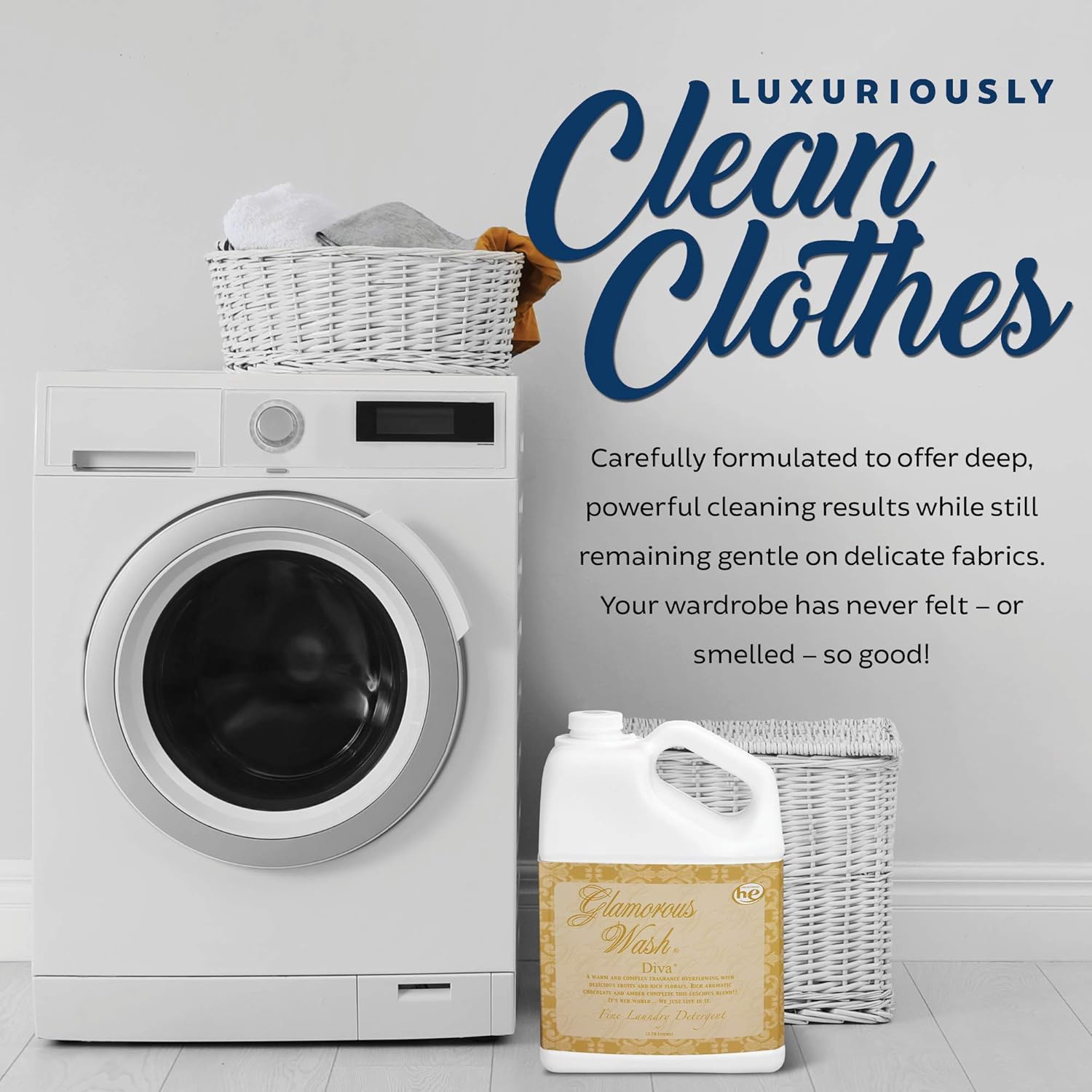 Tyler DIVA Glamorous Wash Laundry Detergent - 1 Gallon - With Olivi Stain Remover Pen - Fresh
