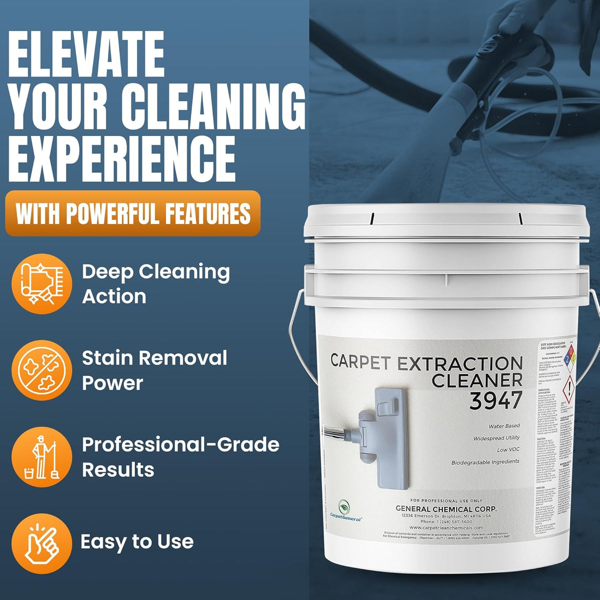Carpet Extraction Cleaner - Water-Based Professional Deep Clean Carpet Cleaner Solution for Machine