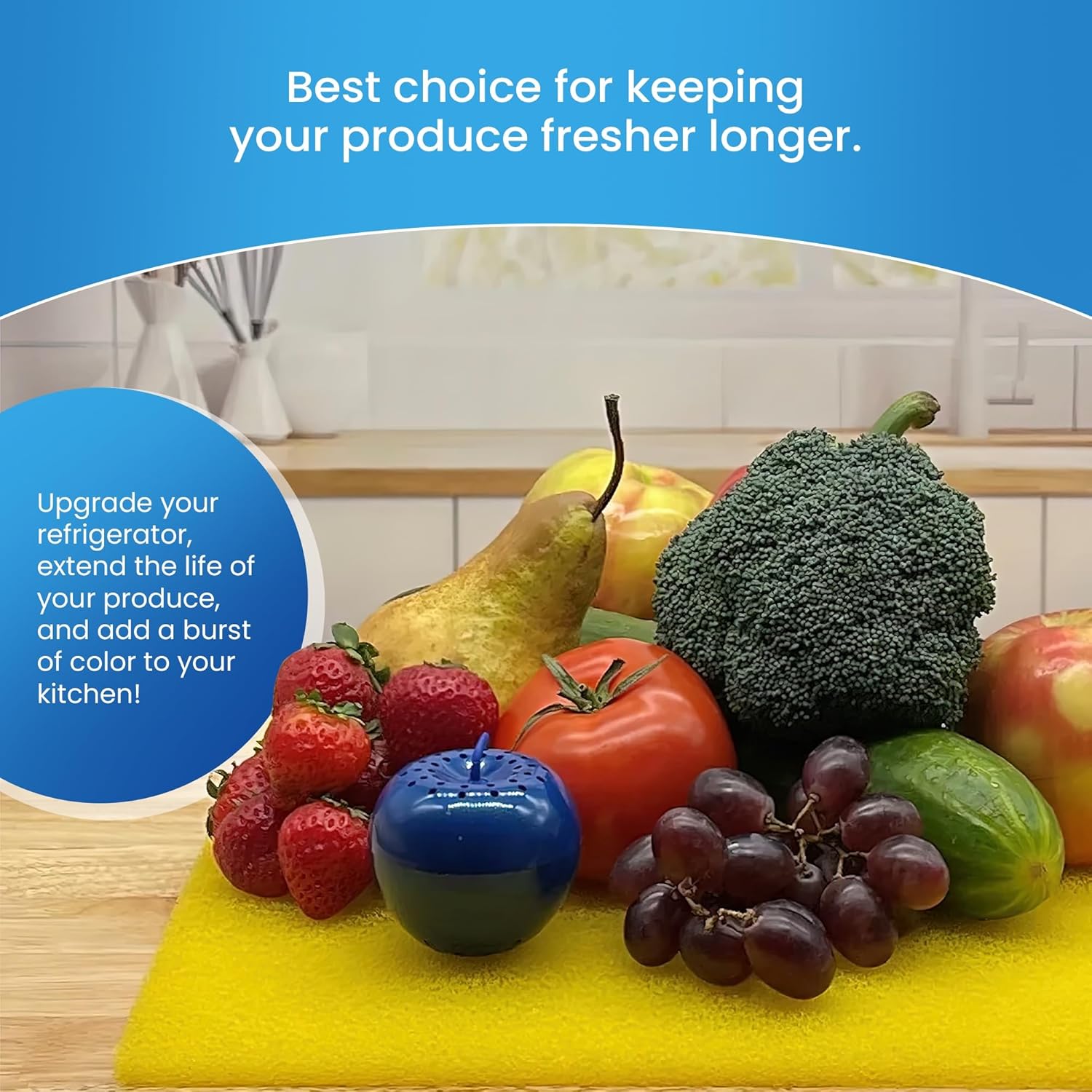 Bluapple FreshMats, Refrigerator Bin Liner, Fridge Drawer Mats, Crisper Life Extender Liner Keeps