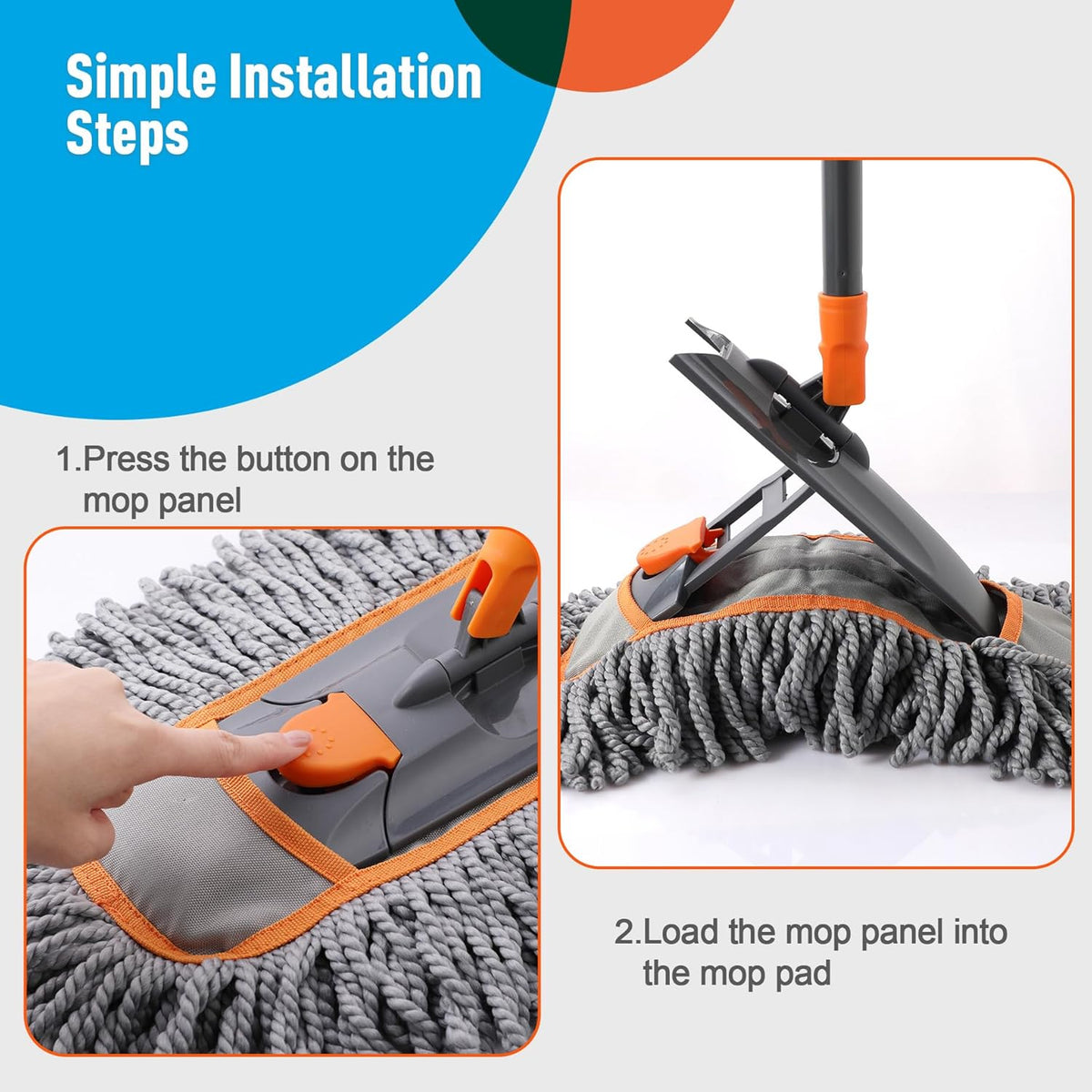 Microfiber Dust Mop for Hardwood Floor Cleaning, Dry and Wet Baseboard and Floor Duster, Household