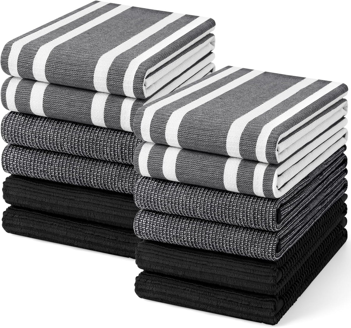 Homaxy Premium Kitchen Towels(18”x 28”, 12 Pack), Large Cotton 380 GSM Kitchen Hand Towels, Soft