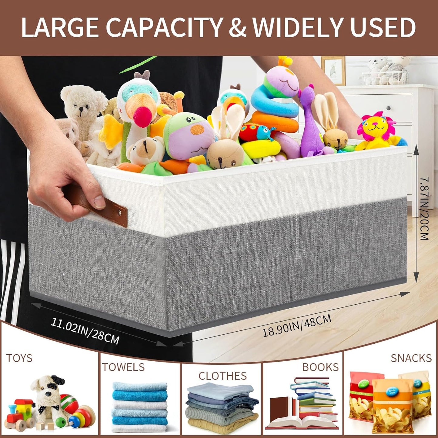 6 Pack Closet Storage Bins, Storage Baskets for Shelves, Linen Closet Organizers and Storage with