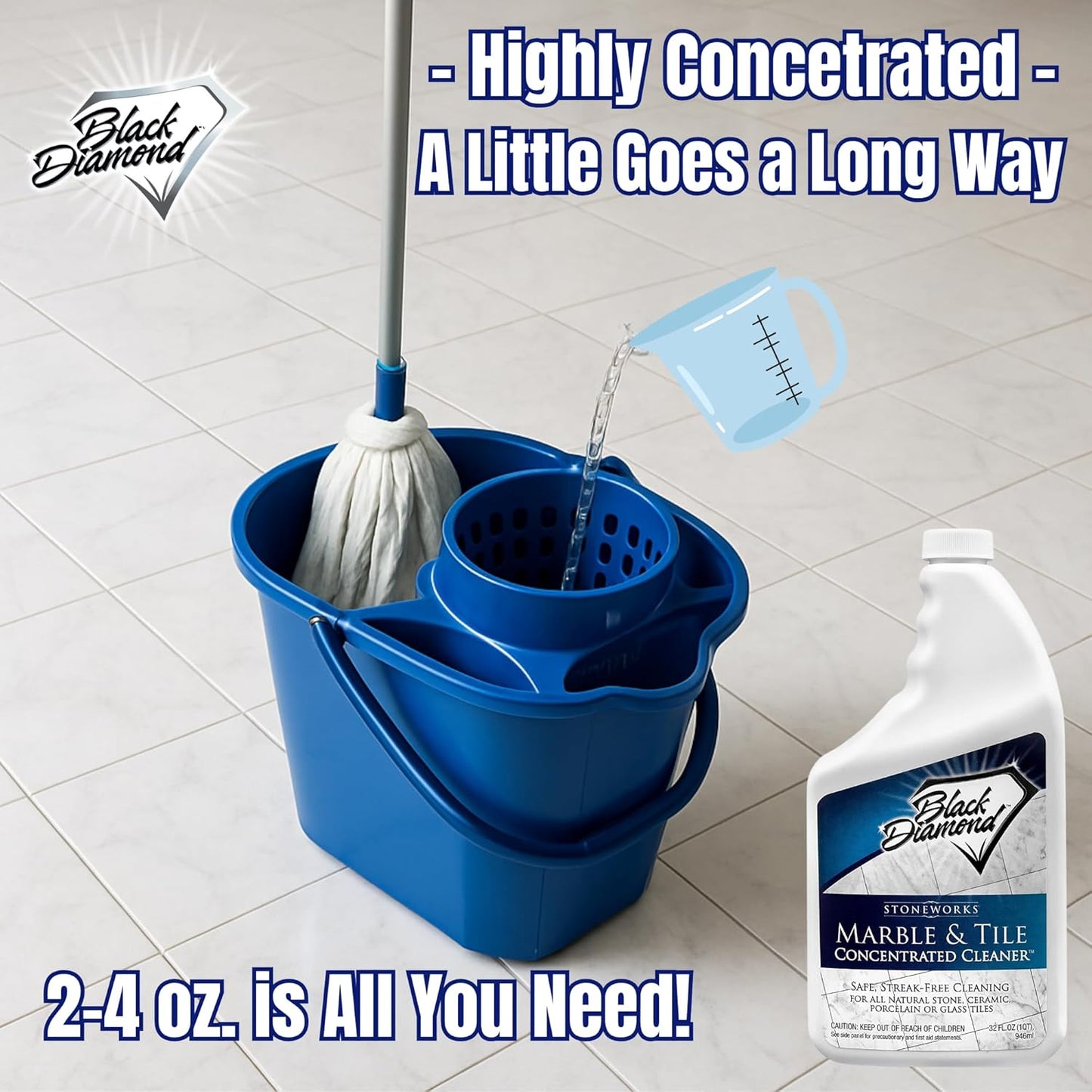 MARBLE & TILE FLOOR CLEANER. Great for Ceramic, Porcelain, Granite, Natural Stone, Vinyl and Brick.