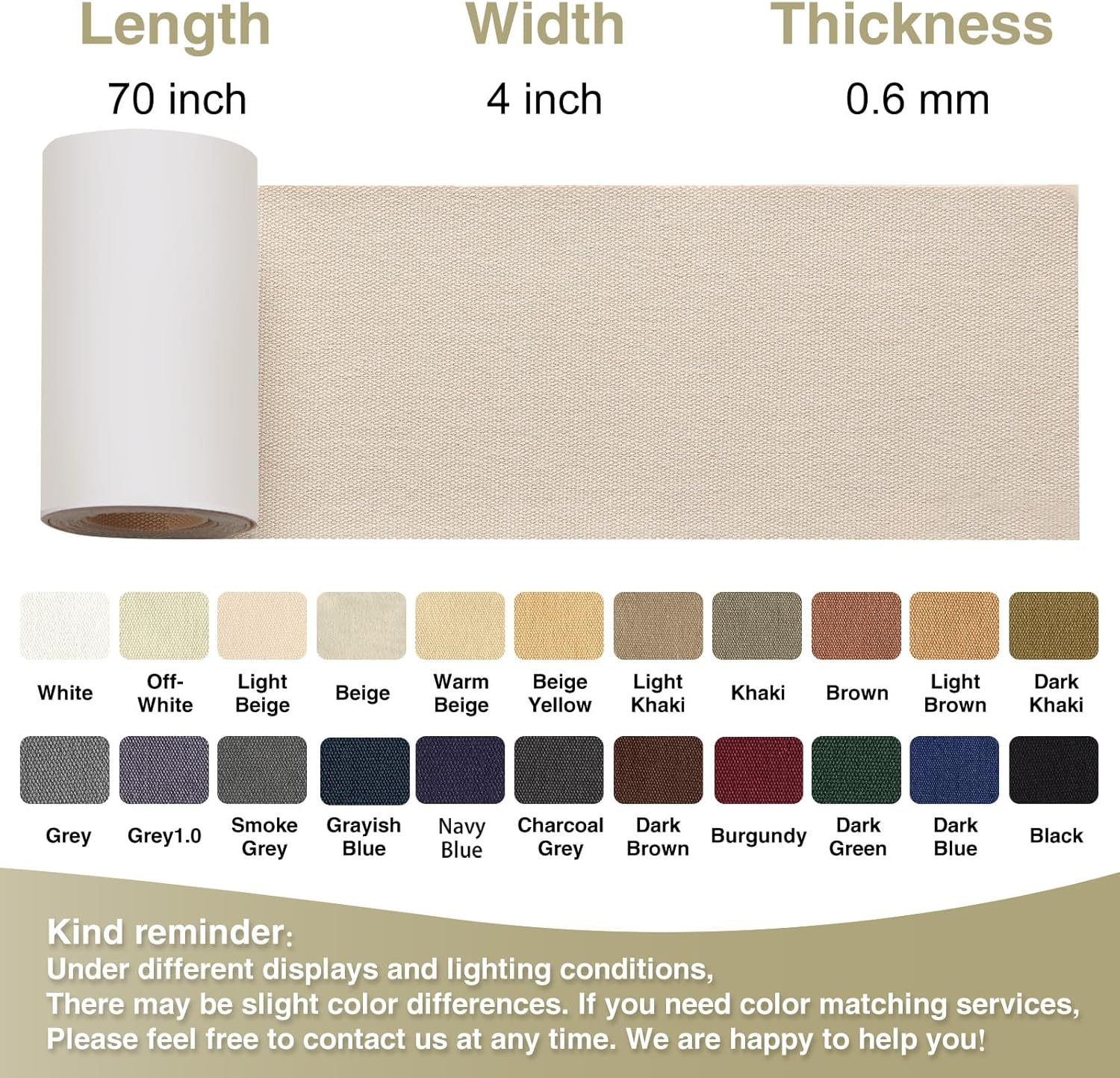 Canvas Repair Tape 4×70 Inch Waterproof Self-Adhesive Fabric Repair Patch for Repairing Boat