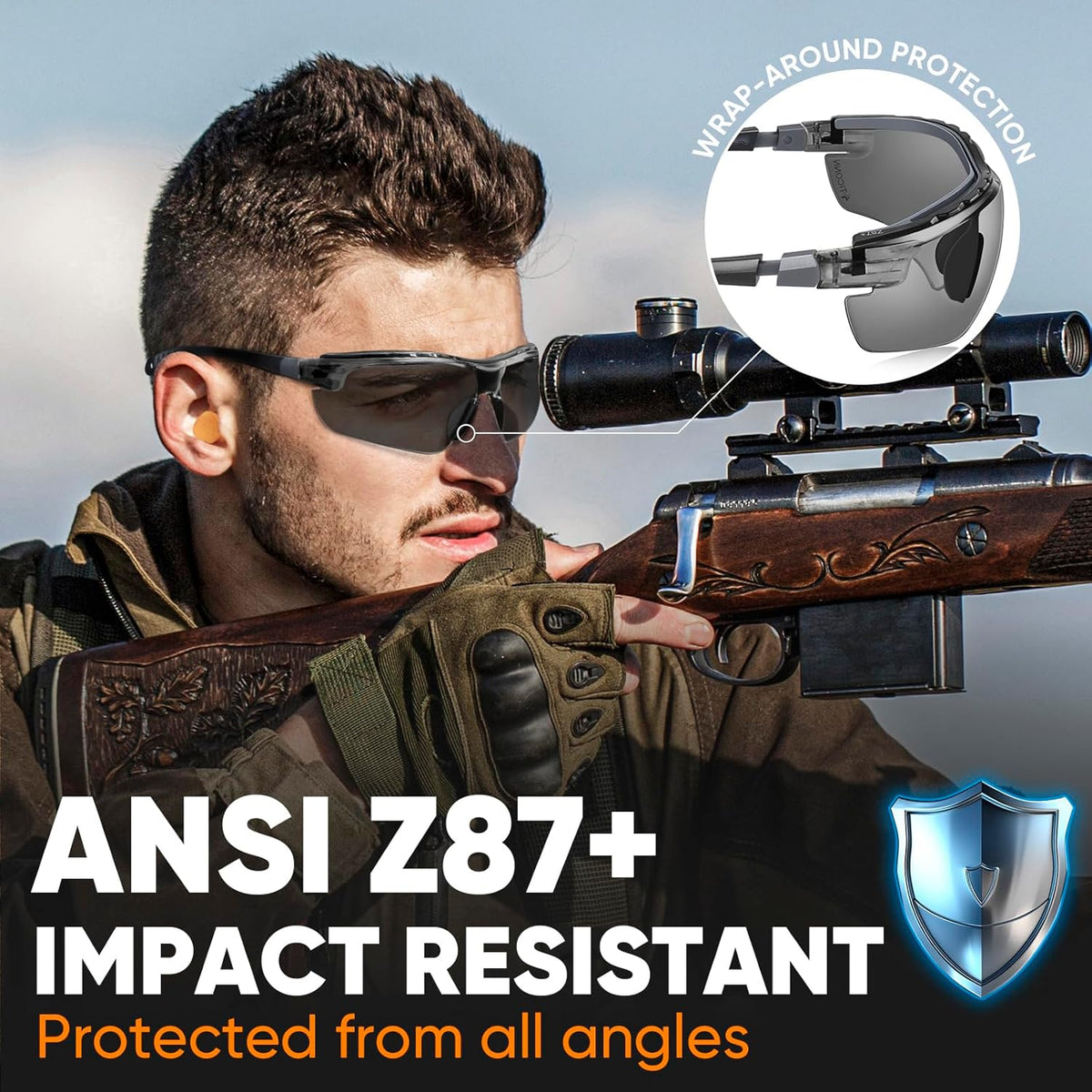 TICONN Anti-Fog Safety Glasses for Men and Women, ANSI Z87.1 Scratch Proof Eye Goggles with