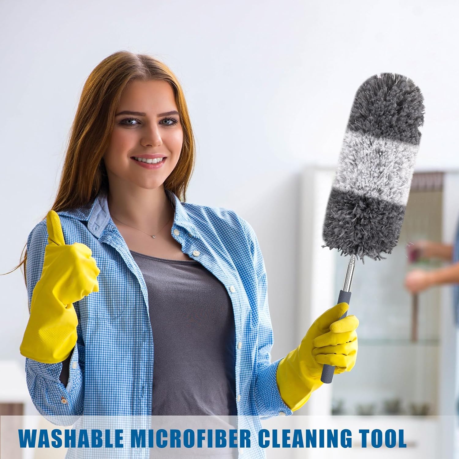 Tanlade 12 Pcs Microfiber Feather Duster for Cleaning 13-31 Inch Extendable Cobweb Dusters Ceiling