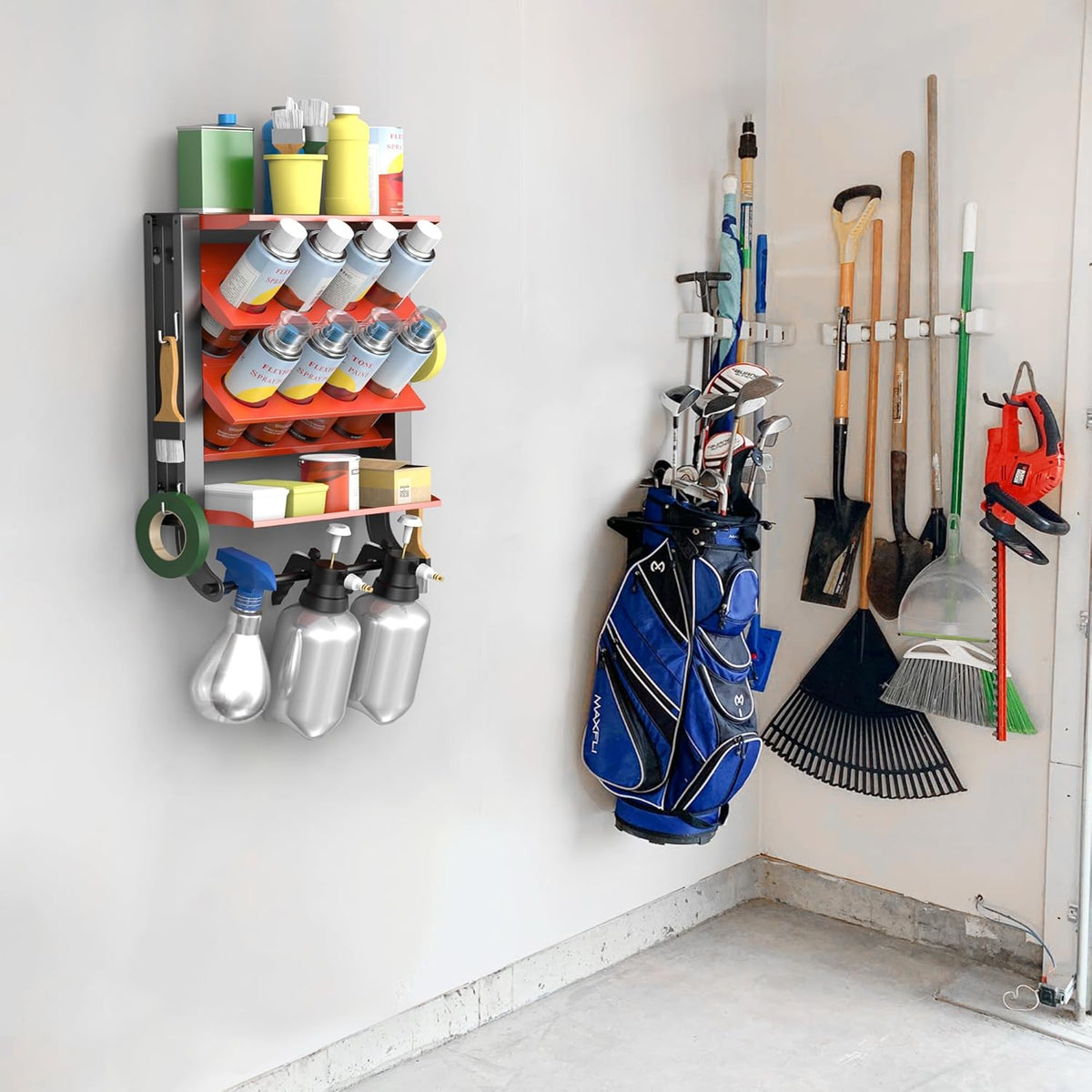 Ultrawall Spray Can Holder Rack, Heavy Duty Steel Wall Mounted Spray Bottle Holder, Garage Tool